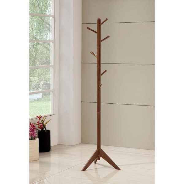 Coat Rack, Kingso Coat Rack Stand With 3 Shelves Storage For Entryway Hallway 3 In 1 Hall Tree Wood Furniture