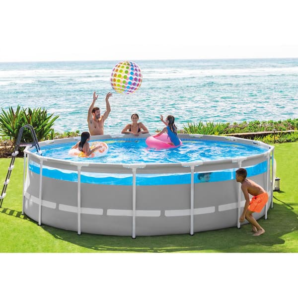 Intex 16 ft. x in. Clearview Prism Above Ground Swimming Pool with Pump 26729EH + 28005E - The Home Depot