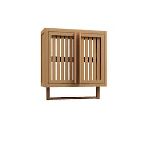 19.69 in. W x 8.46 in. D x 21.69 in. H Bathroom Storage Wall Cabinet in Natural, Bamboo Made