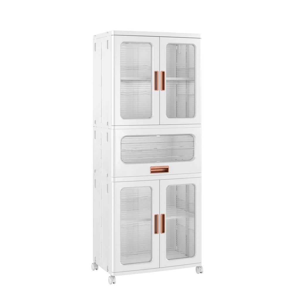 VECELO 52.76 in. Stackable Accent Storage Cabinet with Doors and