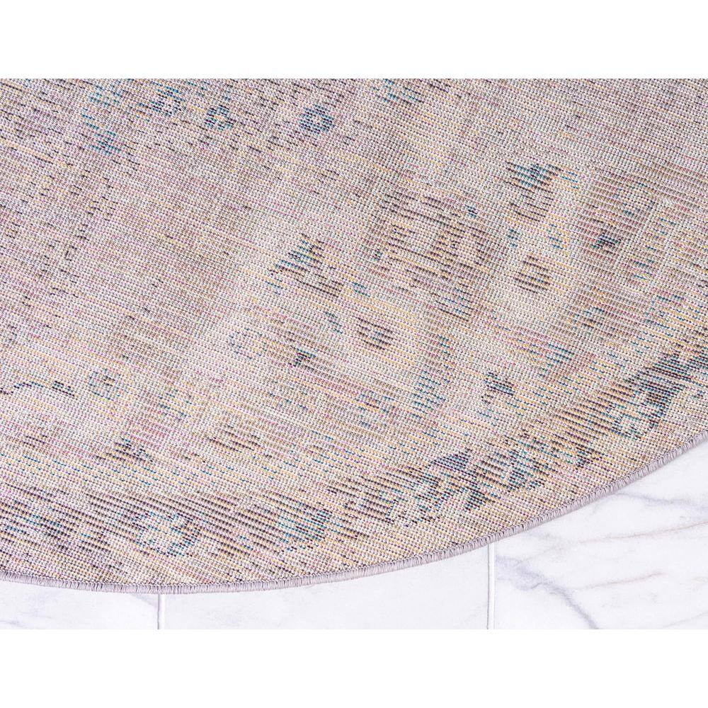 Medallion Grace Gray Synthetic 6 ft. Round Rug