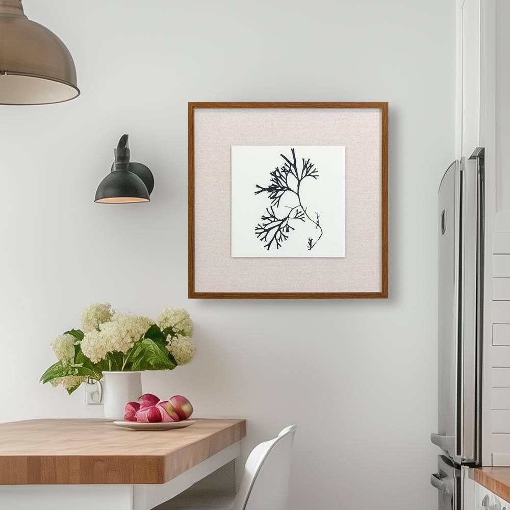 Natural Abstract Black and White Canvas Print with Wooden Frame