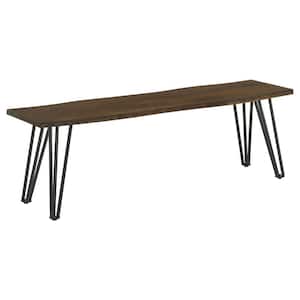Topeka Mango Cocoa and Gunmetal Live-edge Dining Bench 54 in.