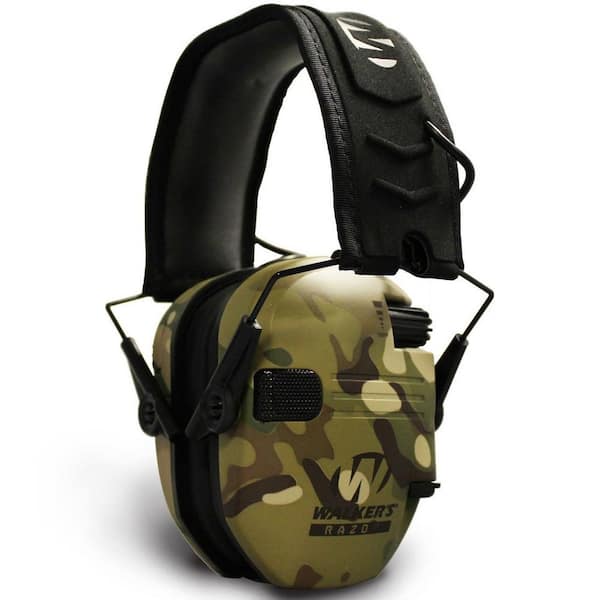 Razor Slim Electronic Folding Ear Muffs with NRR 23 dB, Multi-Cam Camo