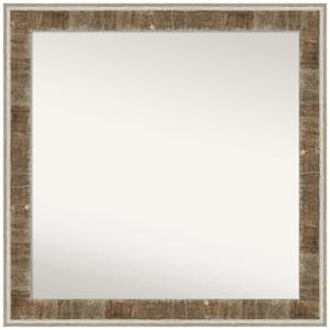 Farmhouse Brown Narrow 30.75 in. W x 30.75 in. H Square Non-Beveled Wood Framed Wall Mirror in Brown