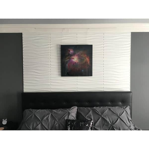 Art3dwallpanels 19.7 in. x 19.7 in. 32 sq. ft. White PVC 3D Wall Panel Star  Textured for Interior Wall Decor (Pack of 12-Tiles) A10hd050WTP12 - The  Home Depot