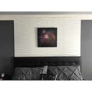 19.7 in. x 19.7 in. 33 sq. ft. White Downsand PVC 3D Wall Panels for Interior Decor (12-Pack)