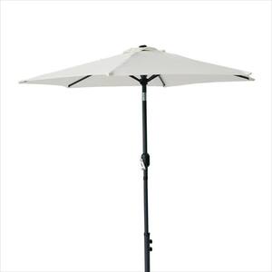 7.5 ft. Iron Patio Market Umbrella in Beige