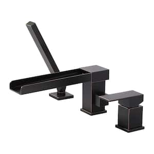 Brug Single-Handle Deck-Mount Roman Tub Faucet with Hand Shower in Oil Rubbed Bronze