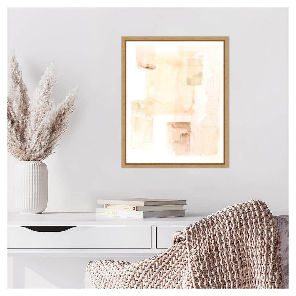 June Erica Vess Liquid Chiffon II Abstract Canvas Art with Maple Frame