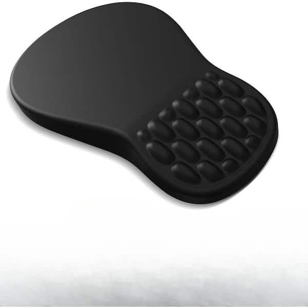 Yichuhaoxi Ergonomic Black Mouse Pad with Memory Foam Wrist Rest & Non-Slip Base for Pain Relief
