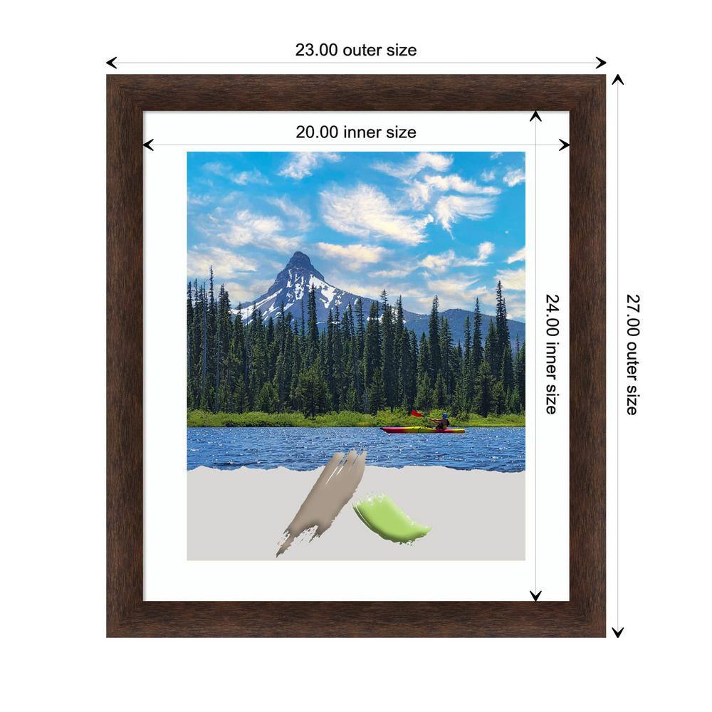 Warm Walnut Narrow Wood Picture Frame 16"x20"