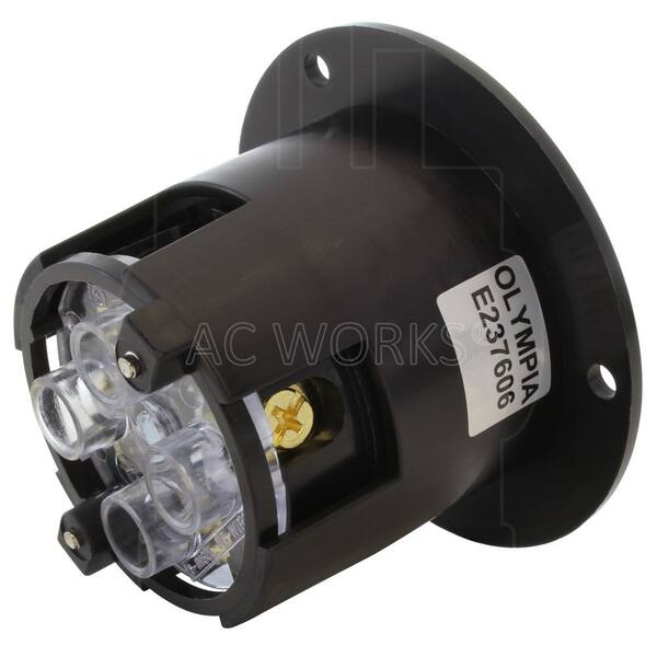 AC WORKS 30A 3-Phase 250V L15-30P Power Input Inlet UL and C-UL AC WORKS 30A 3-Phase 250V L15-30P Power Input Inlet UL and C-UL