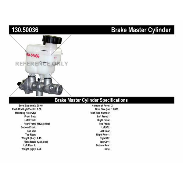 Centric Parts Brake Master Cylinder 2007-2010 Kia Rondo 2.4L 2.7L