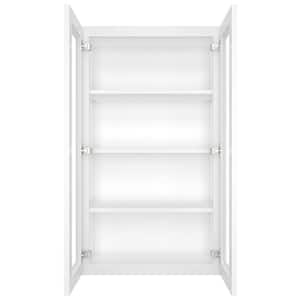 24 in. W X 12 in. D X 42 in. H in Shaker White Plywood Ready to Assemble Wall Kitchen Cabinet with 2-Doors 3-Shelves