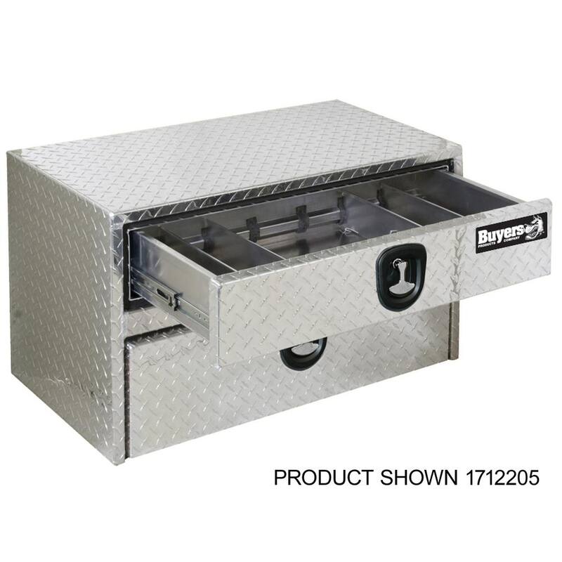 20 in. x 18 in. x 24 in. Diamond Tread Aluminum Underbody Truck Tool Box with Drawer