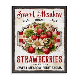 Sweet Meadow Strawberries by Creatif Belle Black Floater Frame Food Graphic Art Print 31 in. x 25 in.