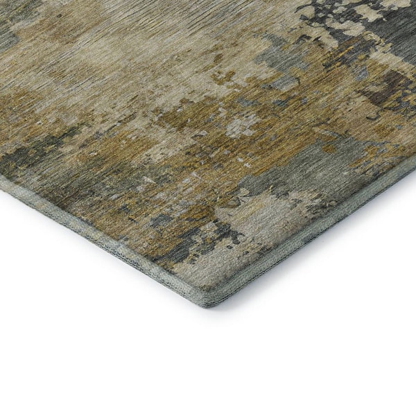 Mayfield Premium Machine Washable Abstract AMF2067 Gray 3 ft. x 4 ft. Area Rug