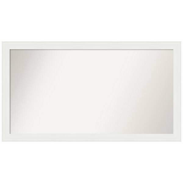 Amanti Art Vanity White Narrow 45.5 in. x 25.5 in. Custom Non-Beveled Recycled Polystyrene Framed Bathroom Vanity Wall Mirror