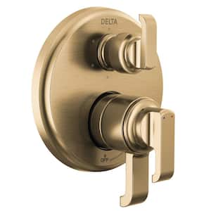 Tetra 2-Handle Wall-Mount Valve Trim Kit 6-Setting Int. Div. in Lumicoat Champagne Bronze (Valve Not Included)
