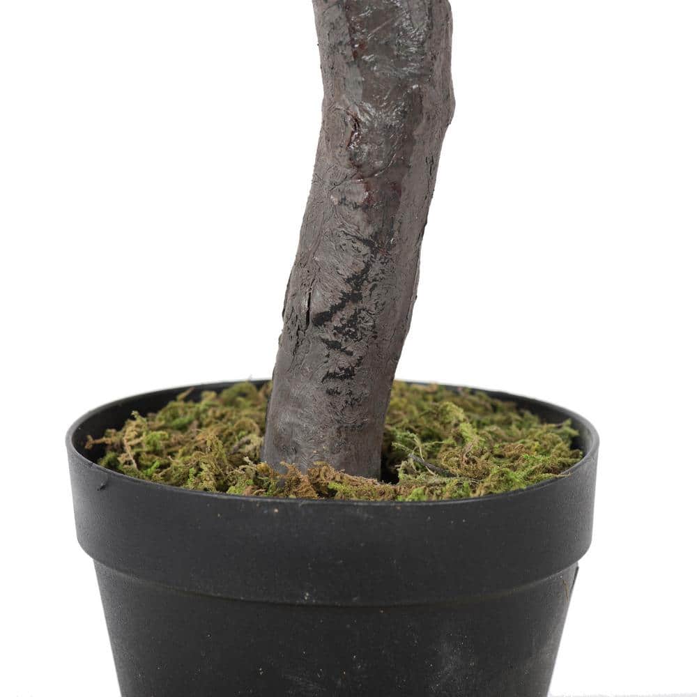 50-Inch Tall Faux Olive Tree in Black Planter