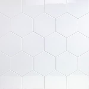 Bethlehem Pure Hexagon White 5.9 in. x 6.96 in. Polished Ceramic Wall Tile (7.96 sq. ft. / Case)