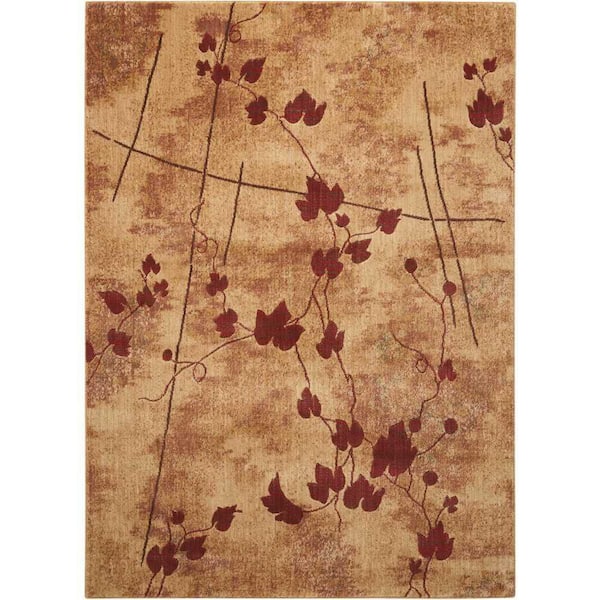 Nourison Somerset Latte 4 ft. x 6 ft. Botanical Contemporary Area Rug