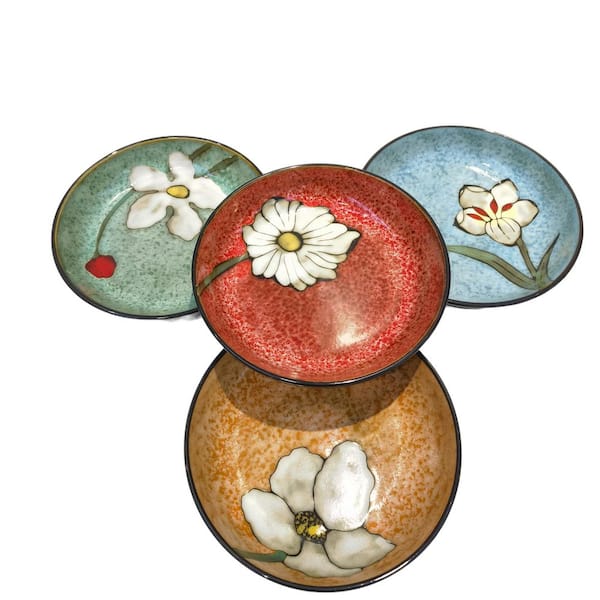 30 fl. oz. Muti-Colored Ceramic Pasta Bowls (Set of 4), Serving Etc-Dishwasher, Microwave, and Oven Safe