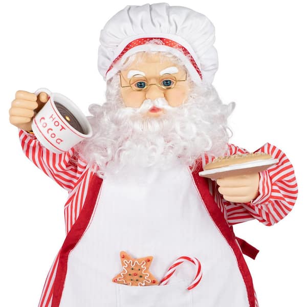 Northlight Animated and Musical Chef Santa Claus With Hot Cocoa