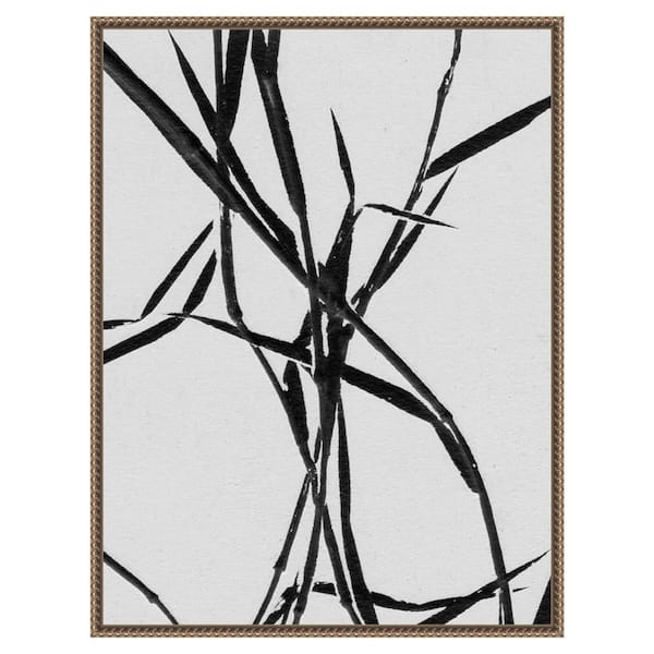 Amanti Art "Grass Detail White" by Pernille Folcarelli 1-Piece Floater Frame Giclee Abstract Canvas Art Print 30 in. x 23 in.