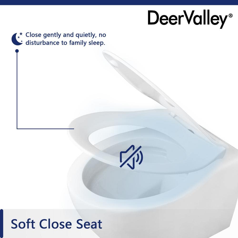 White Ceramic Elongated Wall Mounted Dual Flush Toilet