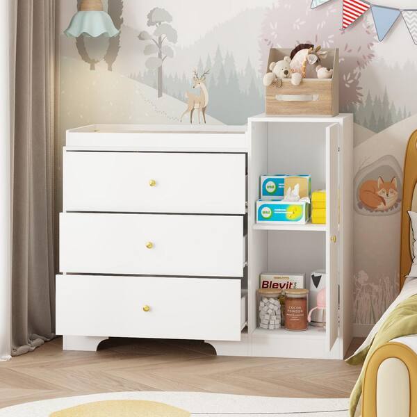 Diaper Organizer Nursery Dresser With Changing Table 5-Drawer