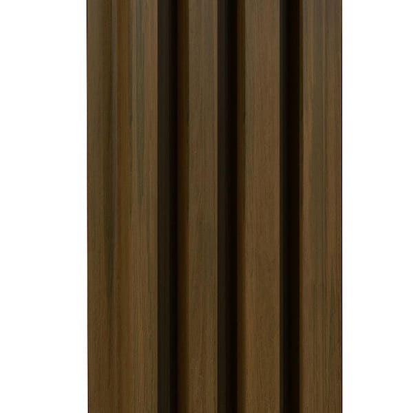6.3 in. x 90.6 in. x 1 in. Waterproof Composite Siding Panel in Brown Exterior Wall Cladding (5-Piece)