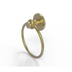 Mercury Collection Towel Ring with Twist Accent in Satin Brass