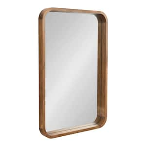 Hutton 24.02 in. W x 35.98 in. H Rustic Brown Rectangle Scandinavian Framed Decorative Wall Mirror