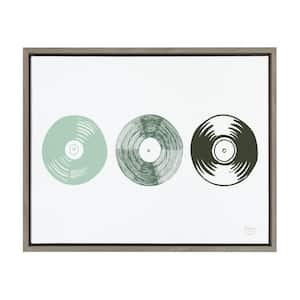 Sylvie "Three Records" by Statement Goods Framed Canvas Culture Wall Art 24 in. x 18 in.