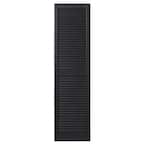 14.50 in. x 62.62 in. Open Louvered Polypropylene Shutters Pair in Black