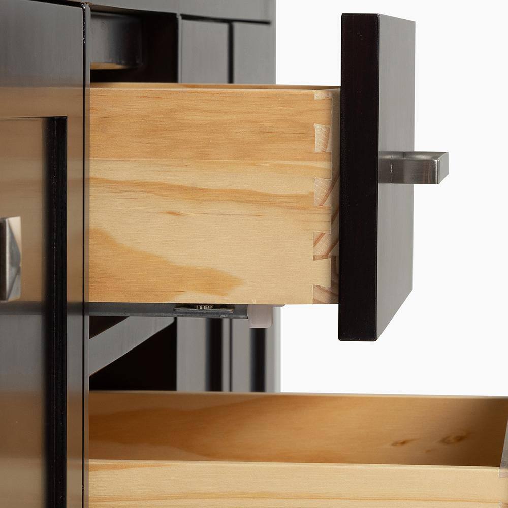 Espresso Wood Double Freestanding Vanity with Carrara Marble Top