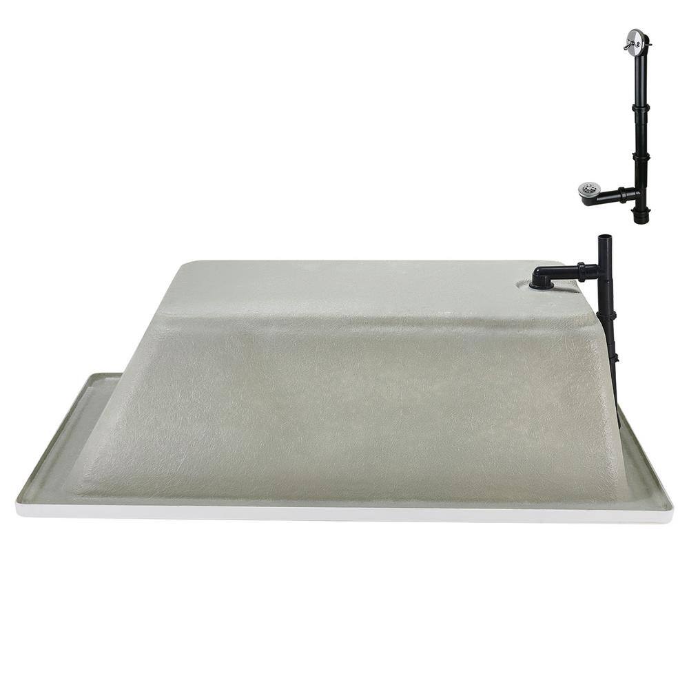 60" x 32" Glossy White Acrylic Soaking Drop-In Bathtub