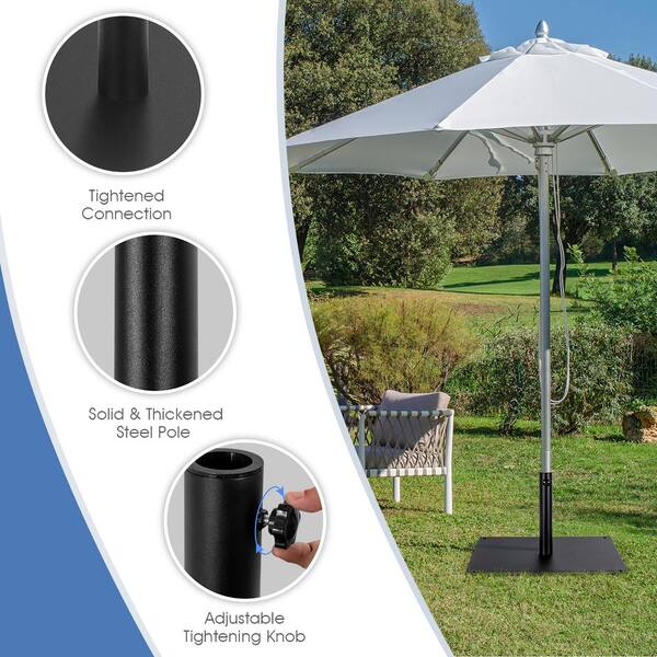 42 lb rust-resistant patio umbrella base in black 42 LBS Weighted 25 Inch Square Patio Umbrella Base