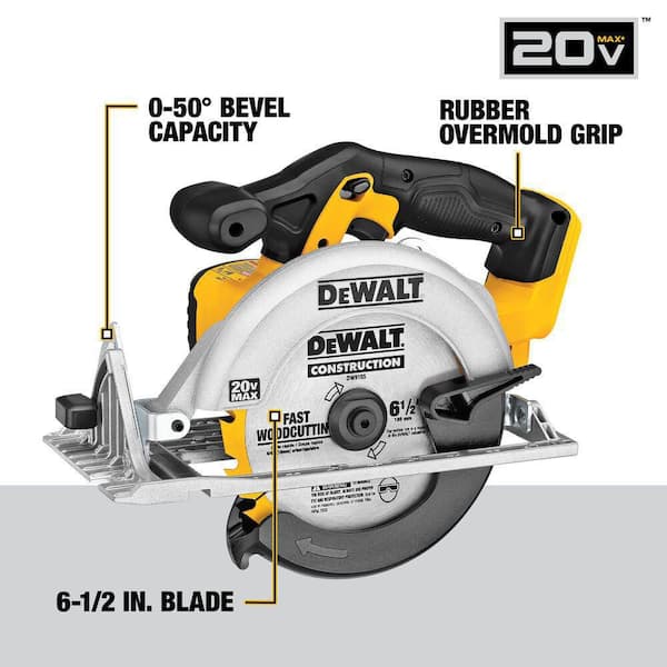 DEWALT - 20V MAX Cordless 6.5 in. Sidewinder Style Circular Saw (Tool Only)