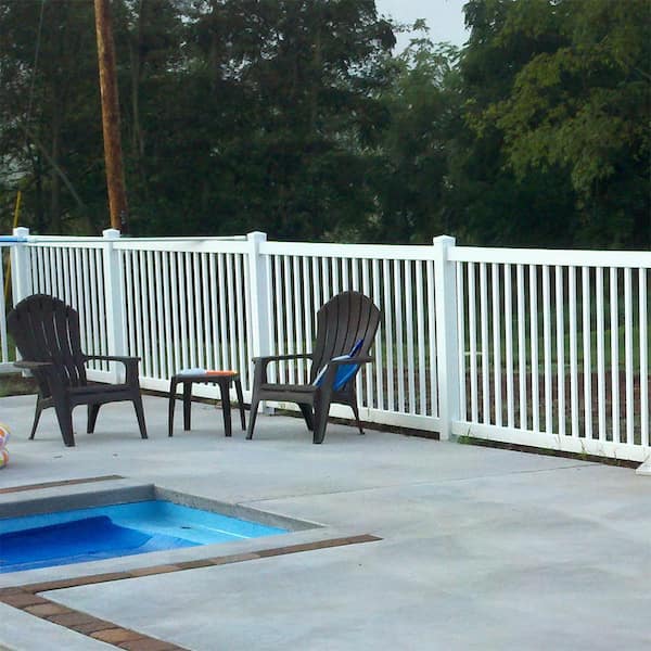 Neptune 4 ft. H x 8 ft. W White Vinyl Pool Fence Panel