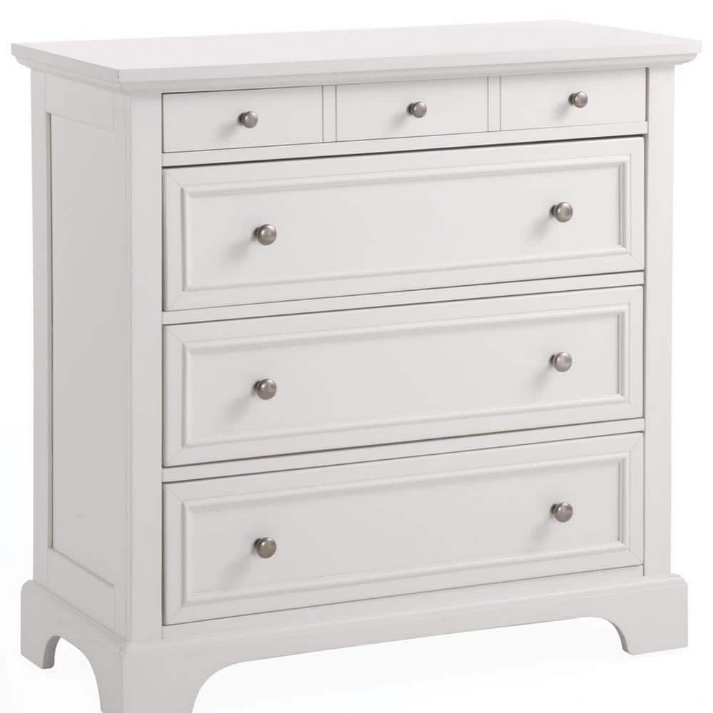 Cottage Charm Off-White Storage Chest with Felt-Lined Drawer
