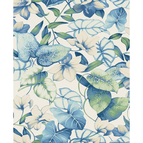 Windemere Sky Tropical Botanical Vinyl Peel and Stick Wallpaper Roll (Covers 30.75 sq. ft.)