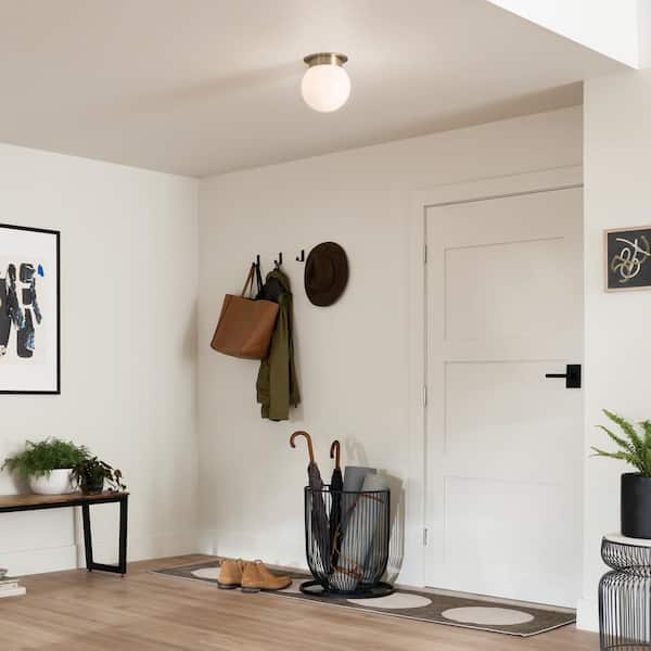 Albers 8 in. 1-Light Champagne Bronze Modern Round Hallway Flush Mount Ceiling Light