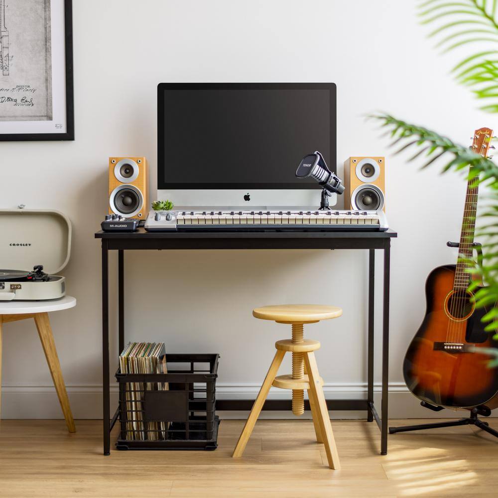 Black MDF and Metal 39" Gaming and Office Desk