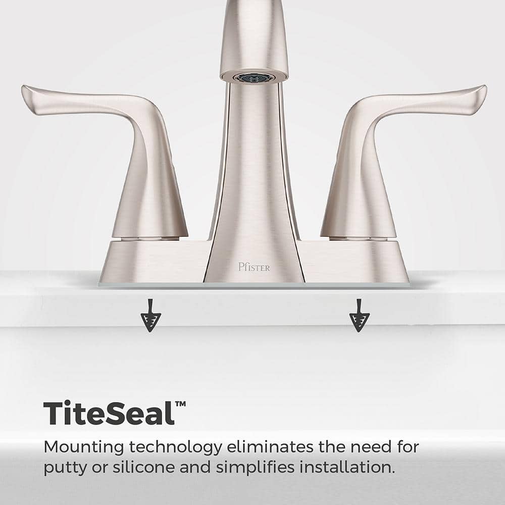 Spot Defense Brushed Nickel 4-Inch Centerset Bathroom Faucet