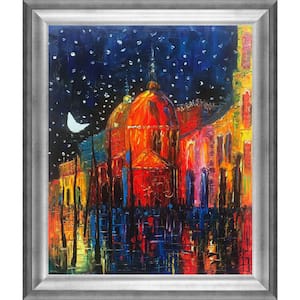 Night Reproduction with Athenian Silver Frame by Justyna Kopania Canvas Print