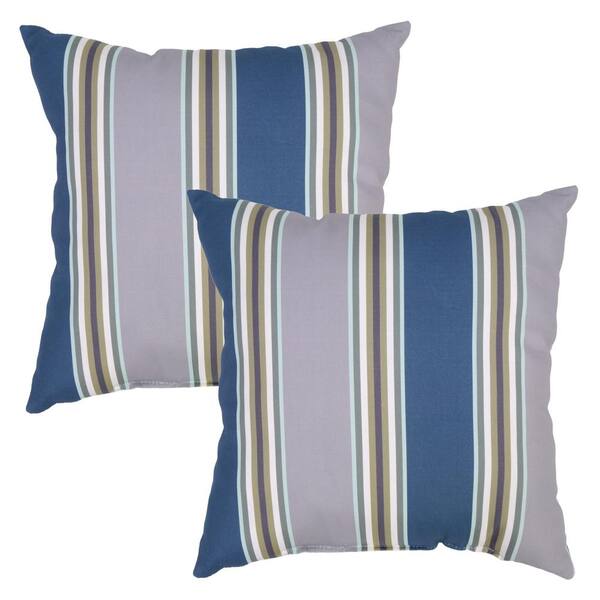 Plantation Patterns Charleston Stripe Square Outdoor Throw Pillow (2-Pack)