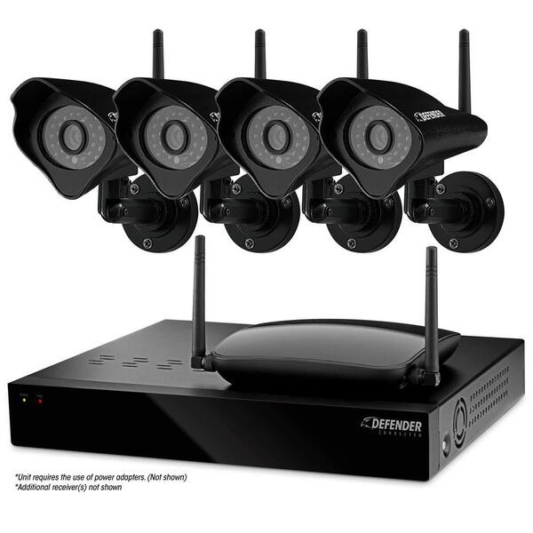 Defender Connected Pro Wireless 4-Channel Surveillance System with 1TB Hard Drive and 4 Wireless 520 TVL Cameras